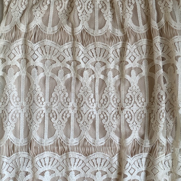 Speechless Boho Sheath Dress size small beige nude lace overlay S mini - Picture 3 of 7